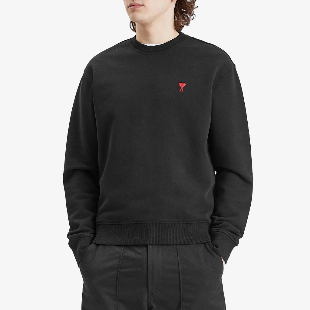 AMI Paris Men's Ami De Coeur Sweatshirt Black